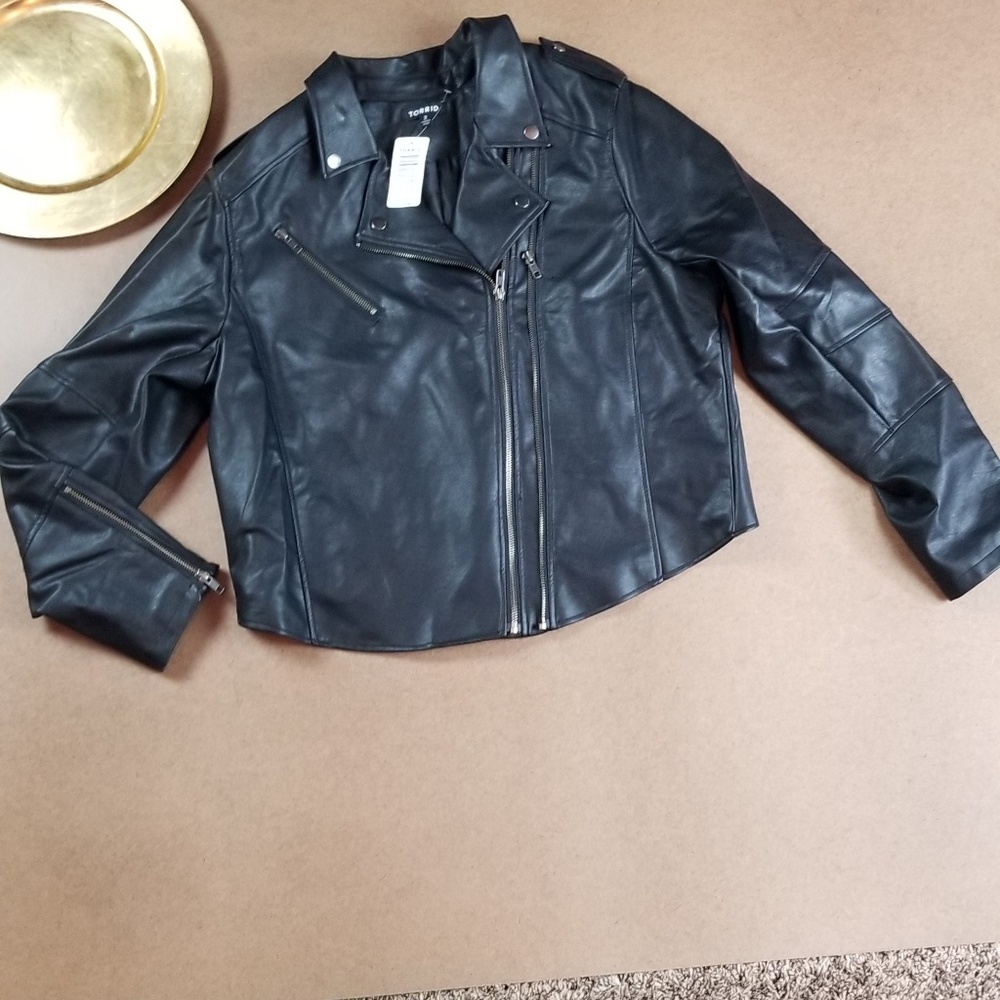Torrid black Floral Motorcycle jacket Size 18 20